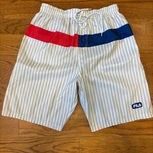 Fila Men's Swim Shorts with Red and Blue Accents